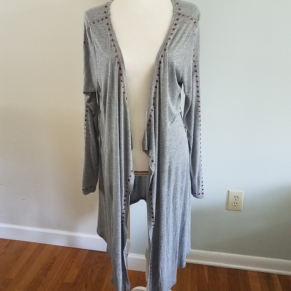 Soft Surroundings Women Open Front Waterfall Duster Cardigan‎ Medium